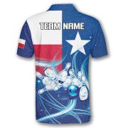 Texas Flag Starry Night Blue Custom Bowling Shirt - Image 4