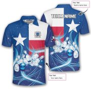 Texas Flag Starry Night Blue Custom Bowling Shirt - Image 5