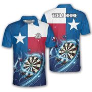Texas Flag Starry Night Blue Custom Darts Shirt