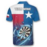 Texas Flag Starry Night Blue Custom Darts Shirt - Image 4
