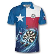 Texas Flag Starry Night Blue Custom Darts Shirt - Image 3