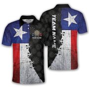 Texas Grunge Flag Black Dartboard Pattern Custom Darts Shirt