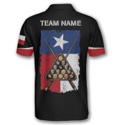 Texas Grunge Flag Red Black Billiards Custom Pool Shirt - Image 4