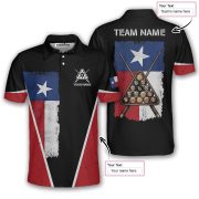 Texas Grunge Flag Red Black Billiards Custom Pool Shirt - Image 5
