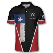 Texas Grunge Flag Red Black Billiards Custom Pool Shirt - Image 3