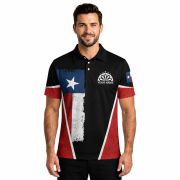 Texas Grunge Flag Red Black Dartboard Custom Darts Shirt - Image 2