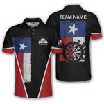 Texas Grunge Flag Red Black Dartboard Custom Darts Shirt