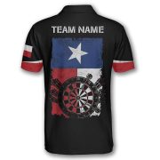 Texas Grunge Flag Red Black Dartboard Custom Darts Shirt - Image 4