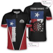 Texas Grunge Flag Red Black Dartboard Custom Darts Shirt - Image 5