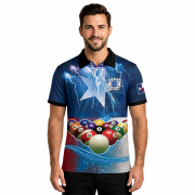 Texas Lone Star Lightnings Retro Billiard Custom Pool Shirt - Image 2