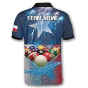 Texas Lone Star Lightnings Retro Billiard Custom Pool Shirt - Image 4