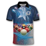 Texas Lone Star Lightnings Retro Billiard Custom Pool Shirt - Image 3