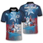 Texas Lone Star Retro Bowling Strike Custom Bowling Shirt