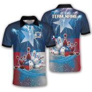 Texas Lone Star Retro Bowling Strike Custom Bowling Shirt