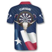 Texas Long Horn Waving Flag Custom Darts Shirt - Image 4