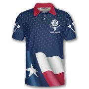 Texas Long Horn Waving Flag Custom Darts Shirt - Image 3