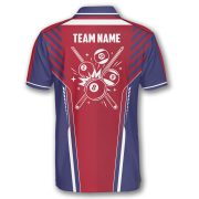 Texas Map Patriotic Pride Blue Red Billiards Custom Pool Shirt - Image 4