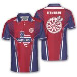 Texas Map Patriotic Pride Blue Red Dartboard Custom Darts Shirt