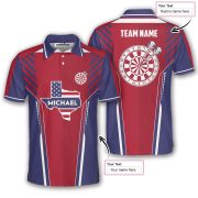 Texas Map Patriotic Pride Blue Red Dartboard Custom Darts Shirt - Image 5