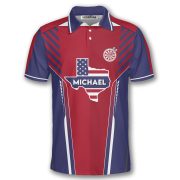 Texas Map Patriotic Pride Blue Red Dartboard Custom Darts Shirt - Image 3