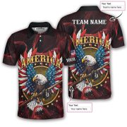 American Eagle Glory Wings Patriotic 8 Ball Billiards Custom Pool Shirt - Image 5