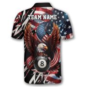 American Eagle Patriotic 8 Ball Billiards Custom Pool Shirt - Image 4