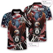 American Eagle Patriotic 8 Ball Billiards Custom Pool Shirt - Image 5
