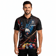 American Eagle Patriotic Billiards Custom Pool Shirt - Image 2