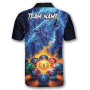 Blue Wolf Fire 9 Ball Pool Custom Billiards Shirt - Image 4