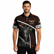 Dragon Lava Fire 8 Ball Pool Custom Billiards Shirt - Image 2