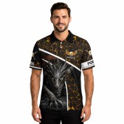Dragon Lava Yellow Fire 9 Ball Pool Custom Billiards Shirt - Image 2