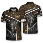 Dragon Lava Yellow Fire 9 Ball Pool Custom Billiards Shirt