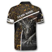 Dragon Lava Yellow Fire 9 Ball Pool Custom Billiards Shirt - Image 4