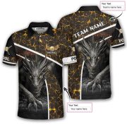 Dragon Lava Yellow Fire 9 Ball Pool Custom Billiards Shirt - Image 5