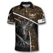 Dragon Lava Yellow Fire 9 Ball Pool Custom Billiards Shirt - Image 3