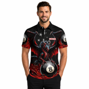 Dragon Red Blood 8 Ball Pool Custom Billiards Shirt - Image 2