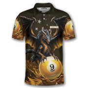 Dragon Yellow Blood 9 Ball Pool Custom Billiards Shirt - Image 3