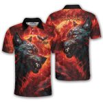 Fierce Werewolf Blood Moon 8 Ball Pool Custom Billiards Shirt