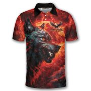 Fierce Werewolf Blood Moon 8 Ball Pool Custom Billiards Shirt - Image 3