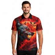 Fierce Werewolf Blood Moon 9 Ball Pool Custom Billiards Shirt - Image 2