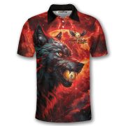 Fierce Werewolf Blood Moon 9 Ball Pool Custom Billiards Shirt - Image 3