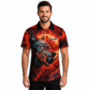 Fierce Werewolf Blood Moon Custom Bowling Shirt - Image 2