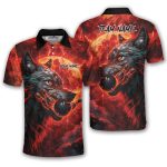 Fierce Werewolf Blood Moon Custom Bowling Shirt