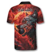 Fierce Werewolf Blood Moon Custom Bowling Shirt - Image 4