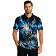 Fierce Werewolf Blue Lightnings Dartboard Custom Darts Shirt - Image 2