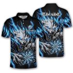 Fierce Werewolf Blue Lightnings Dartboard Custom Darts Shirt