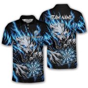 Fierce Werewolf Blue Lightnings Dartboard Custom Darts Shirt