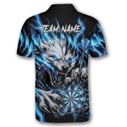 Fierce Werewolf Blue Lightnings Dartboard Custom Darts Shirt - Image 4