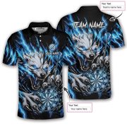 Fierce Werewolf Blue Lightnings Dartboard Custom Darts Shirt - Image 5