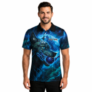 Fierce Werewolf Blue Moon Custom Bowling Shirt - Image 2